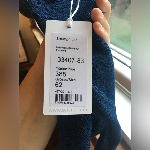 MamaOwl Selana baby merino/cotton tights - marine blue! - Picture 3 of 6